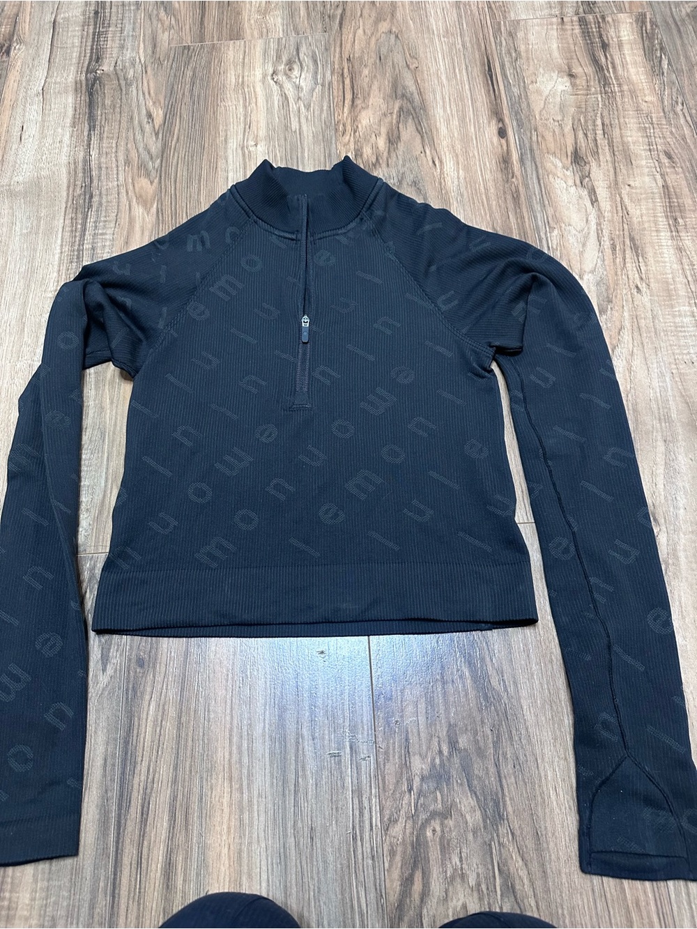 lululemon athletica Black Half-Zip Cowl Neck Sweater